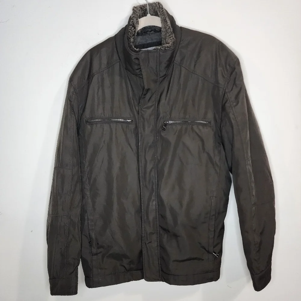 Marc New York Andrew Mark Mens Large Zip Snap Bomber Style Multi Pocket Jacket‎